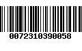 Código de Barras 0072310390058