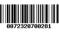 Código de Barras 0072320700281