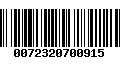 Código de Barras 0072320700915