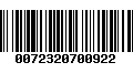 Código de Barras 0072320700922