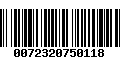 Código de Barras 0072320750118