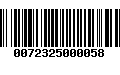 Código de Barras 0072325000058