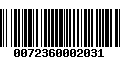 Código de Barras 0072360002031