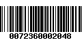 Código de Barras 0072360002048