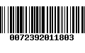 Código de Barras 0072392011803