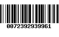 Código de Barras 0072392939961