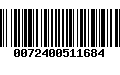 Código de Barras 0072400511684