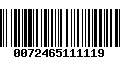 Código de Barras 0072465111119