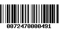 Código de Barras 0072470000491