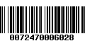 Código de Barras 0072470006028