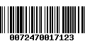 Código de Barras 0072470017123