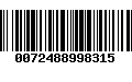 Código de Barras 0072488998315