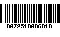 Código de Barras 0072510006018