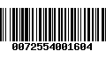 Código de Barras 0072554001604