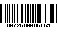 Código de Barras 0072600006065