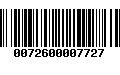 Código de Barras 0072600007727