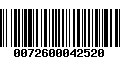 Código de Barras 0072600042520