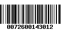 Código de Barras 0072600143012