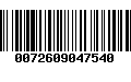 Código de Barras 0072609047540