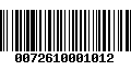 Código de Barras 0072610001012