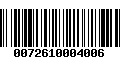 Código de Barras 0072610004006