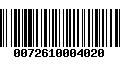 Código de Barras 0072610004020