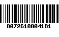 Código de Barras 0072610004181