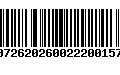 Código de Barras 00726202600222001578