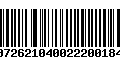 Código de Barras 00726210400222001849