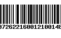 Código de Barras 00726221600121001483