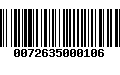 Código de Barras 0072635000106