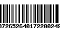 Código de Barras 00726526401722002495