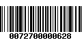 Código de Barras 0072700000628