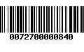 Código de Barras 0072700000840