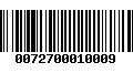 Código de Barras 0072700010009