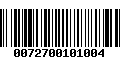 Código de Barras 0072700101004