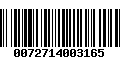 Código de Barras 0072714003165