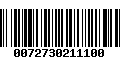 Código de Barras 0072730211100