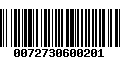 Código de Barras 0072730600201