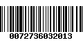 Código de Barras 0072736032013