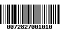 Código de Barras 0072827001010