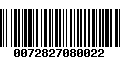 Código de Barras 0072827080022