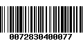 Código de Barras 0072830400077