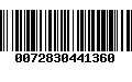 Código de Barras 0072830441360