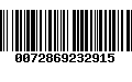 Código de Barras 0072869232915