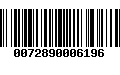 Código de Barras 0072890006196