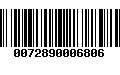 Código de Barras 0072890006806