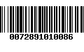 Código de Barras 0072891010086