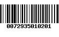 Código de Barras 0072935010201