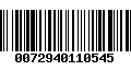 Código de Barras 0072940110545